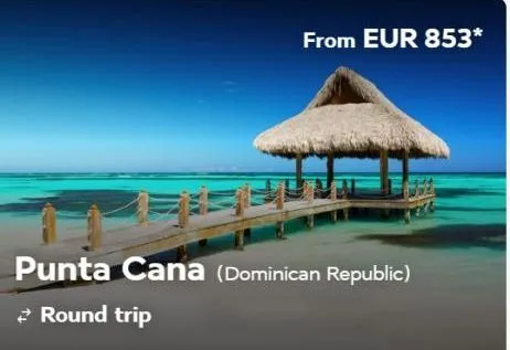 from eur 853*  punta cana (dominican republic)  round trip 