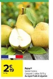 299  n  lekg  poire van comice cargo1 calibre 70/75g au rayon fruits & legumes 