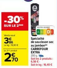 saucisson sec Carrefour