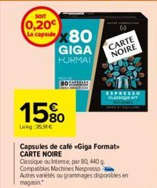 capsules de café Carte noire