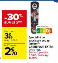 saucisson sec Carrefour