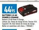 BATTERIE 2,0 AM POWER X-CHANGE Batterie 2.0Ah Power X-Change Lithium Ion Temps de charpe 40 min Tension 18 Capacité 2 Ah Avec témoin des Born catchout an-chocs-20  de charge 