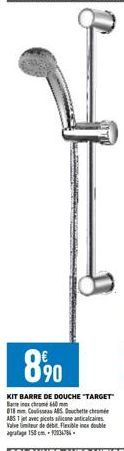 Baix chrome 660mm  Co ABS  818  ABS 1 et avec piscenticalcaires  Valve miteur de debit Flexible double 