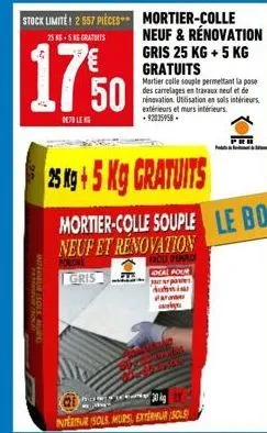 stock limite! 2 557 pièces  2585-5kggratuits  1750  de le  d'emplo  deal four  pass dutinis ar wy  20 kg  interieur sols murs, externur sols 