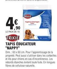 €  ,90  LE PACK DE 10  TRIXIE  Hygiene-Unterlagen 