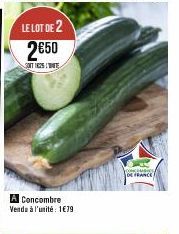 A Concombre Vendu à l'unité 1€79  NI  CONCES  FRANCE 