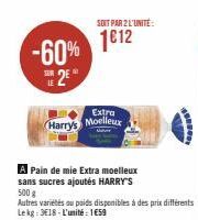 -60%  2€  Extra  Harry's Moelleux  SOIT PAR 2 L'UNITÉ  1612  JORDOD 