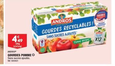 449  1,00  JCli  ANDROS GOURDES RECYCLABLES! SANS SUCRES AJOUTES  FORME NATURE  100000  X12 