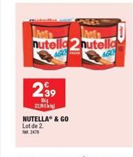 (22.98  239  704  nutella2 nutella  NUTELLAⓇ & GO  Lot de 2.  Rat 2478 