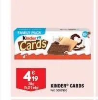 family pack  cards  4⁹9  254 14.37  kinder® cards pm 5000000  