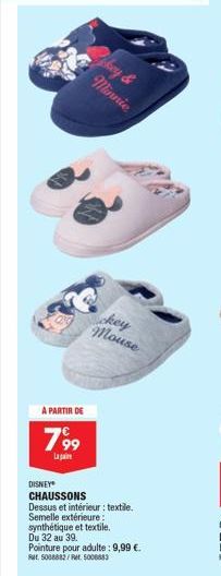 chaussons Minnie