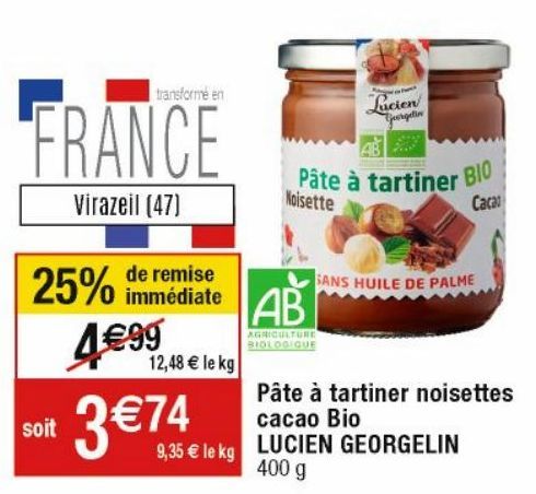 pâte à tartiner aux noisettes