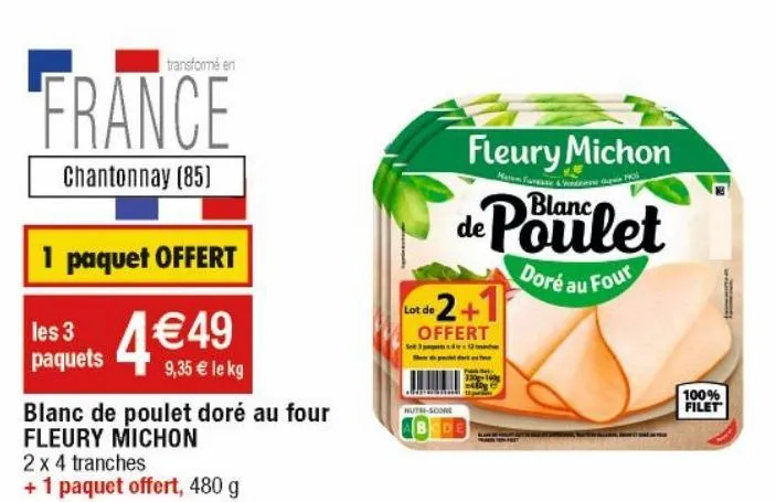 blanc de poulet fleury michon