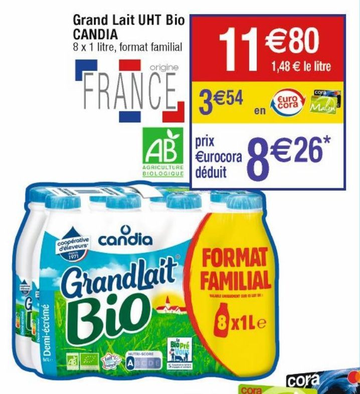 lait bio Candia