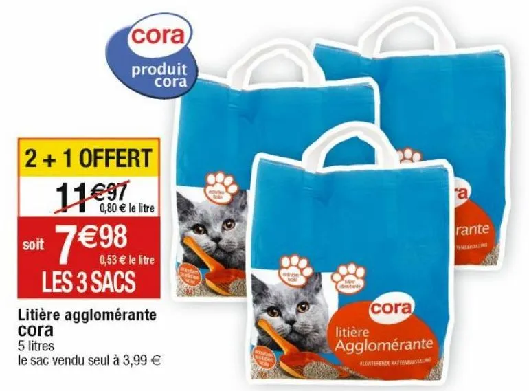 litière pour chats cora