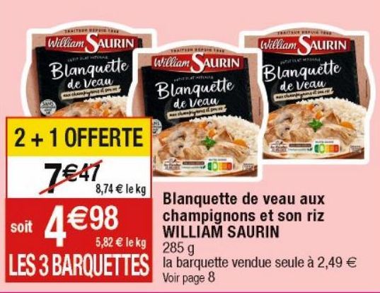 plats cuisinés William Saurin