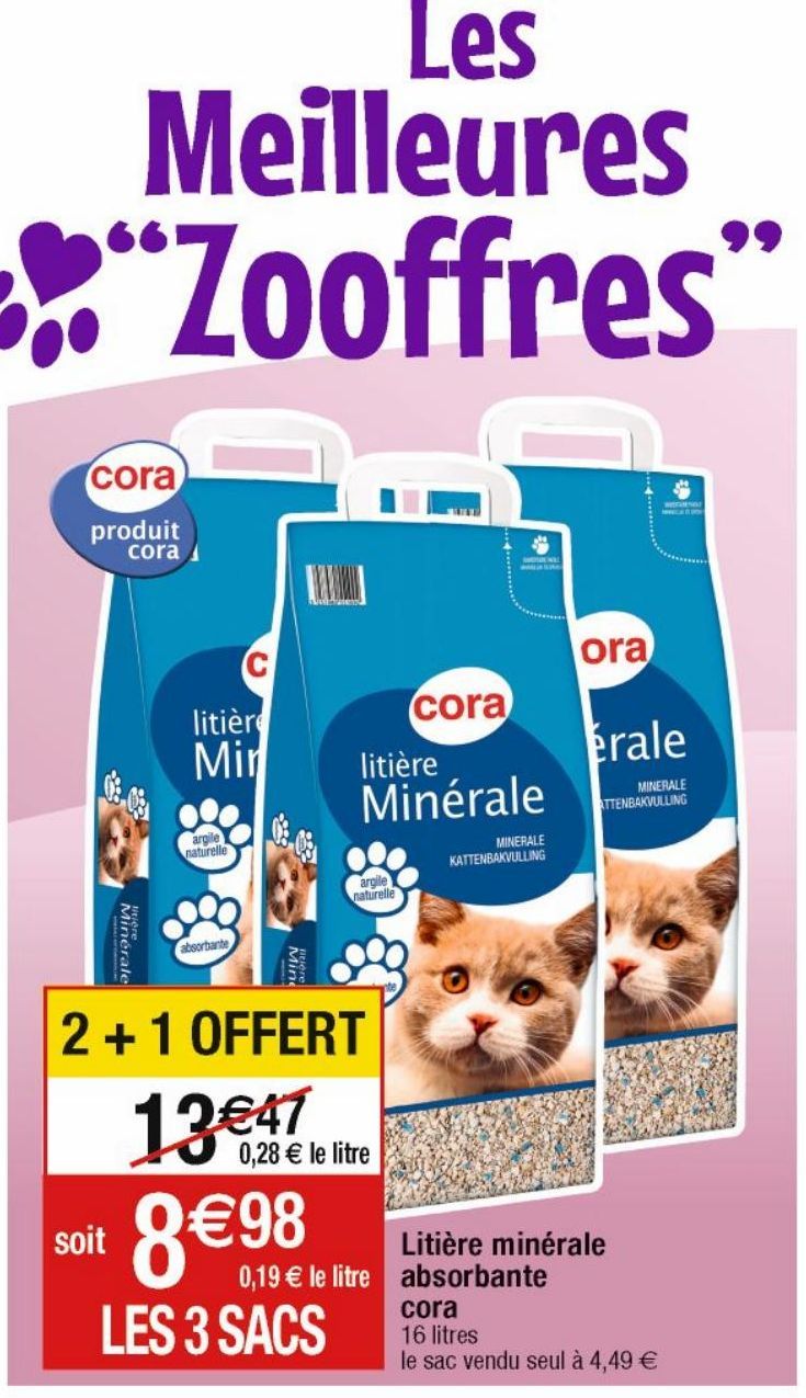 litière pour chats Cora