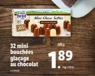 test  32  32 mini bouchées glaçage au chocolat  makl  mini chece softies  266g  7.89  1-70€ 