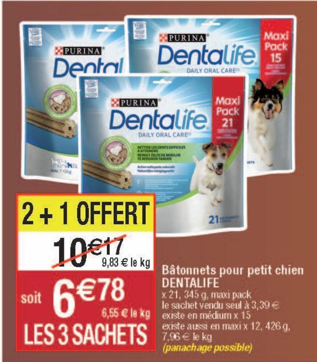 bâtonnets pour petit chien Dentalife