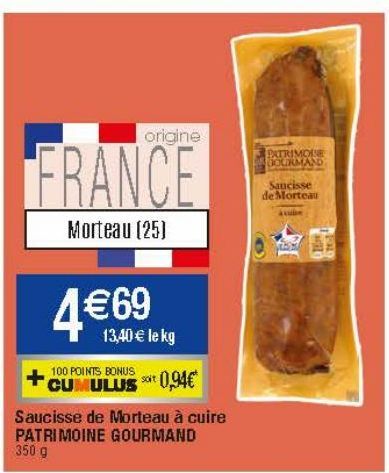 Saucisse de Moreau à cuire Patrimoine Gourmand