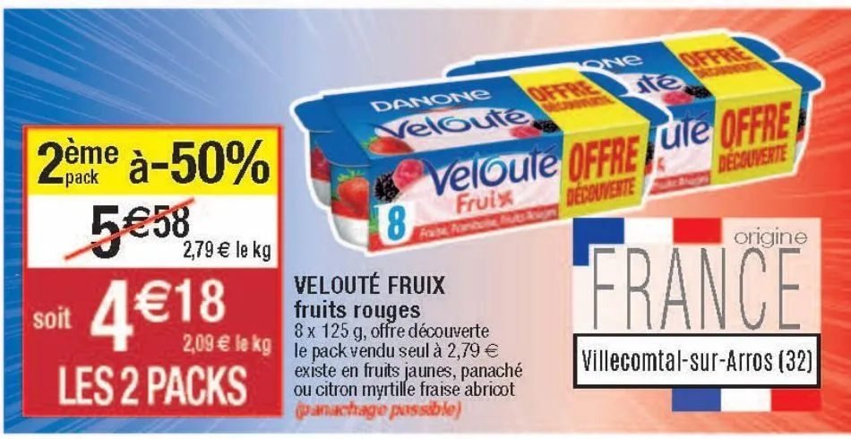 velouté fruix fruits rouges danone