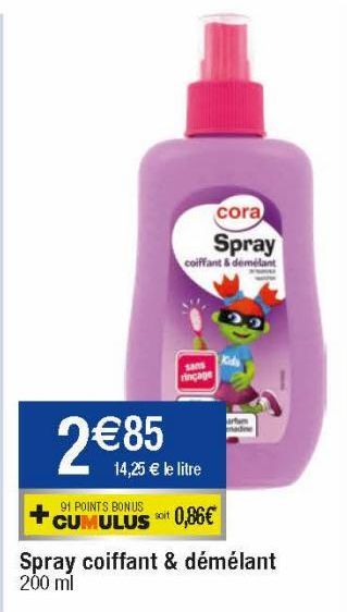 Spray coiffant % démélant Cora