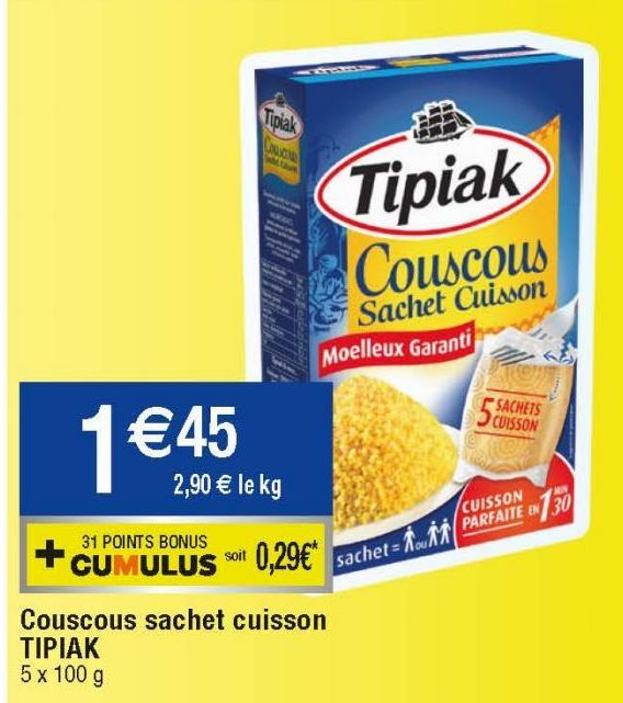 Couscous sachet cuisson Tipiak