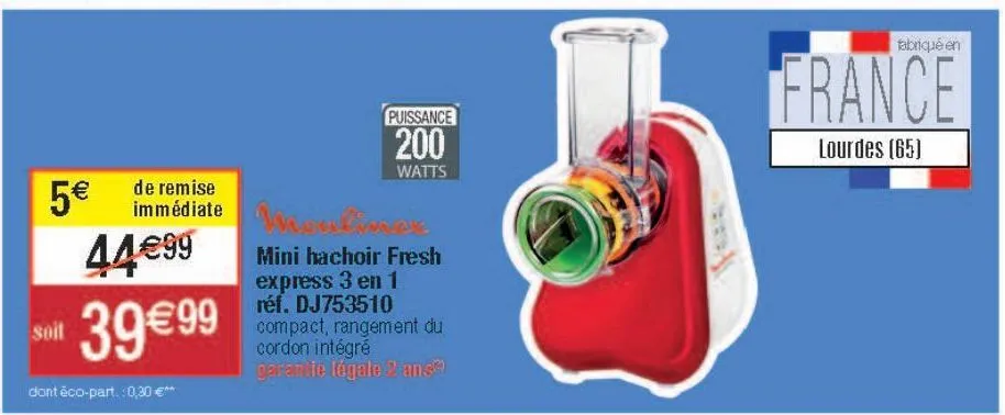 mini hachoir fresh express 3 en 1 moulinex