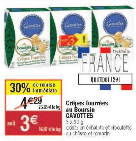 Crêpes fourrées au Boursin Gavottes