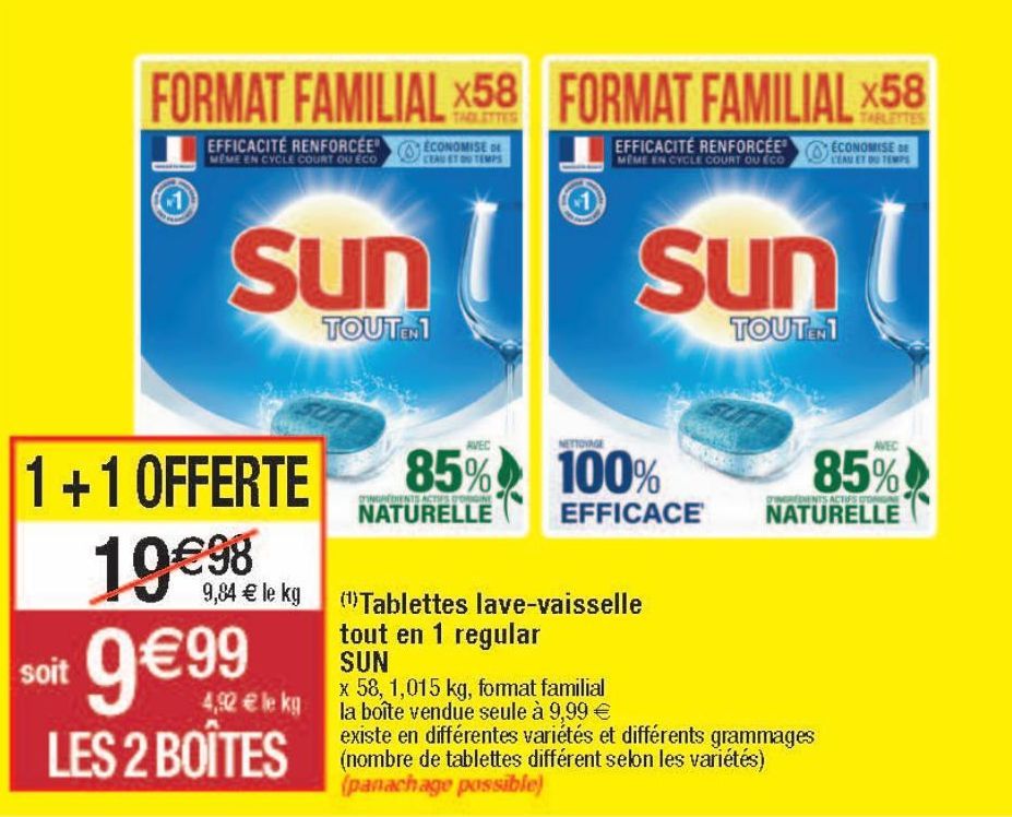 Tablettes lave-vaisselle tout en 1 regular Sun