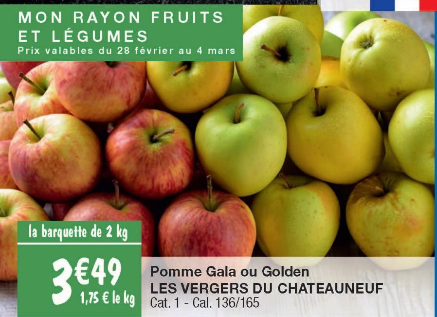 Pomme Gala ou Golden Les Vergers du Chateauneuf