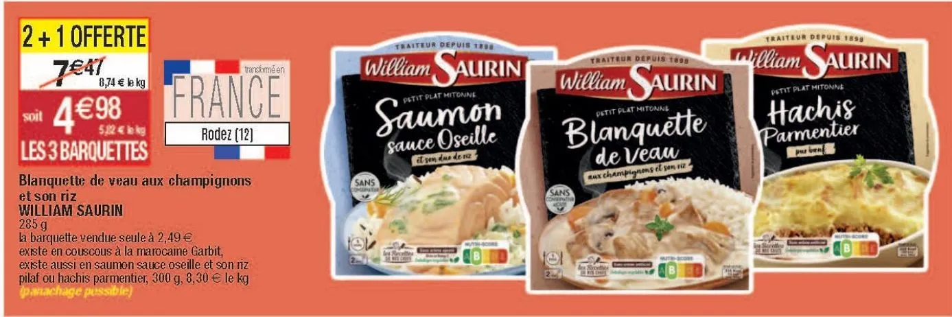 blancuqtte de veau aux champignons et son riz william saurin