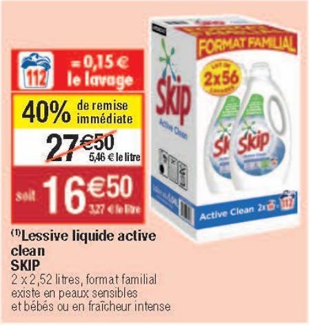 Lessive liquide active clean Skip