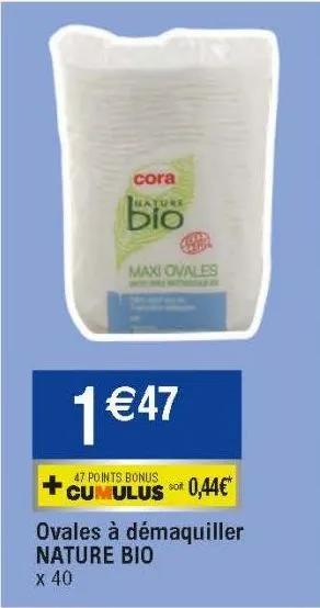 ovales à démaquiller nature bio cora