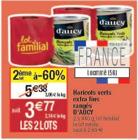 haricot verts extra fins ragés d'aucy