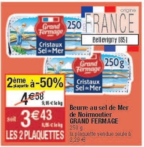 Beurre au sel de Mer de Noirmoutier Grand Fermage