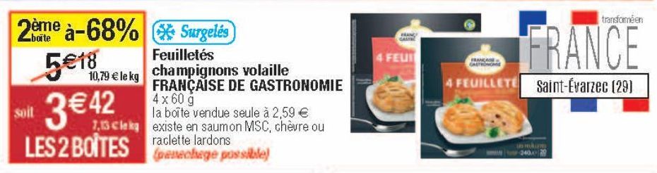 Feuilletés champignons volaile Française de Gastronomie