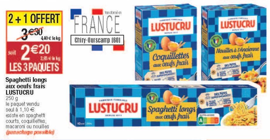 Spaghetti longs aux oeufs frais Lustucru