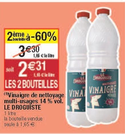 Vinaigre de nettoyage multi-usages 14% vol. Le Droguiste