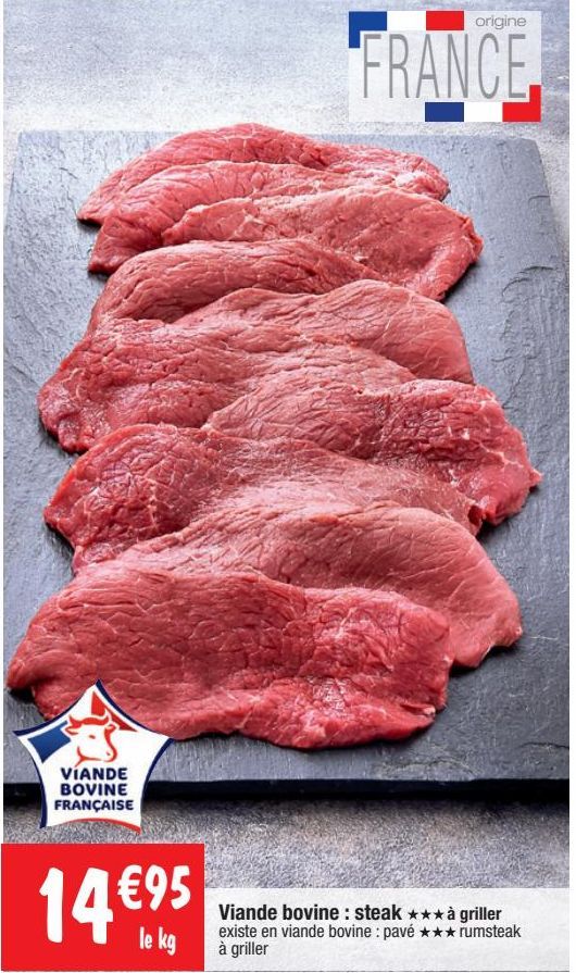 viande bovine: steak à griller