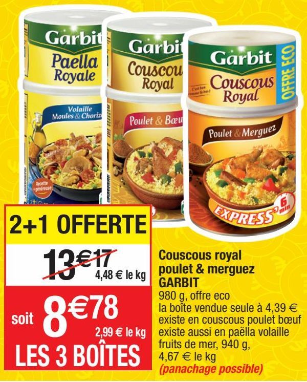 couscous royal poulet & merguez Garbit