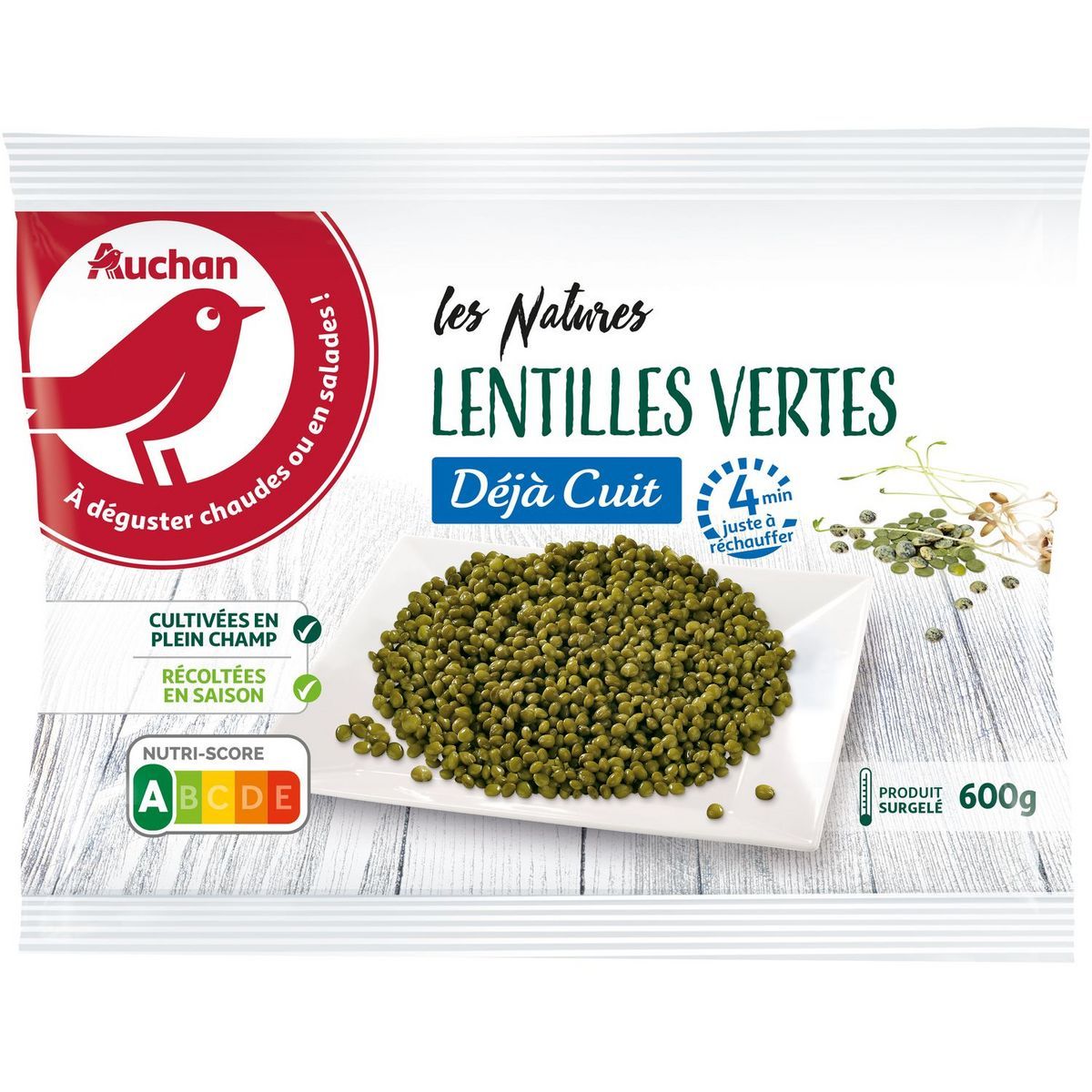 LENTILLES VERTES DÉJA CUITES SURGELÉES AUCHAN