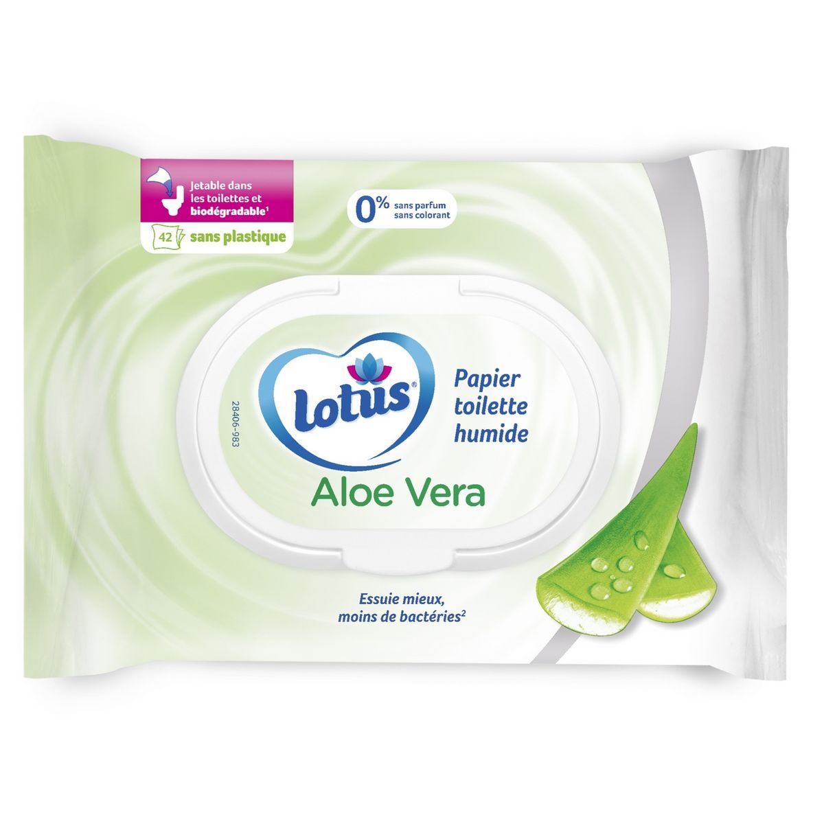 PAPIER TOILETTE HUMIDE ALOÉ VERA LOTUS