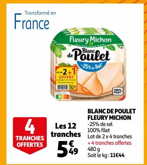 blanc de poulet Fleury Michon