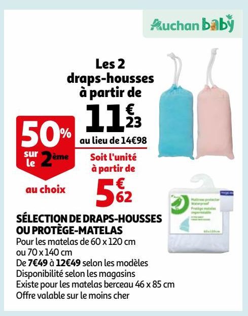 SÉLECTION DE DRAPS-HOUSSES OU PROTÈGE-MATELAS