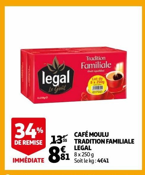 CAFÉ MOULU TRADITION FAMILIALE LEGAL