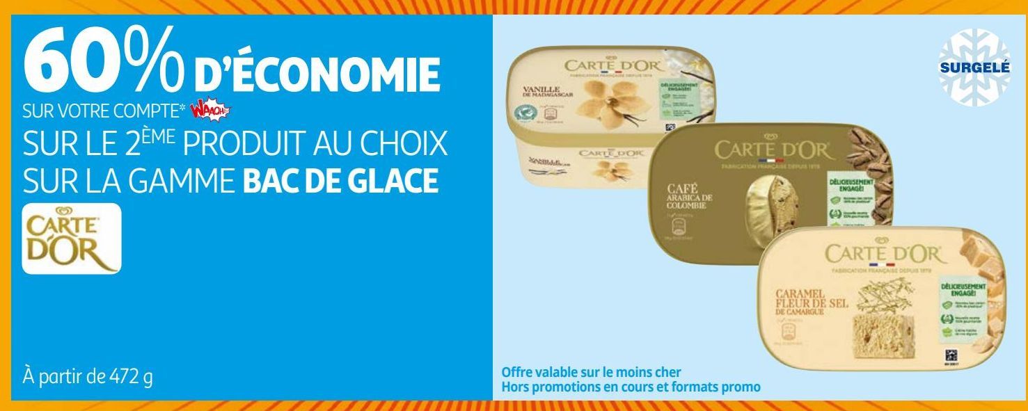 la gamme bac de glace Carte d`Or