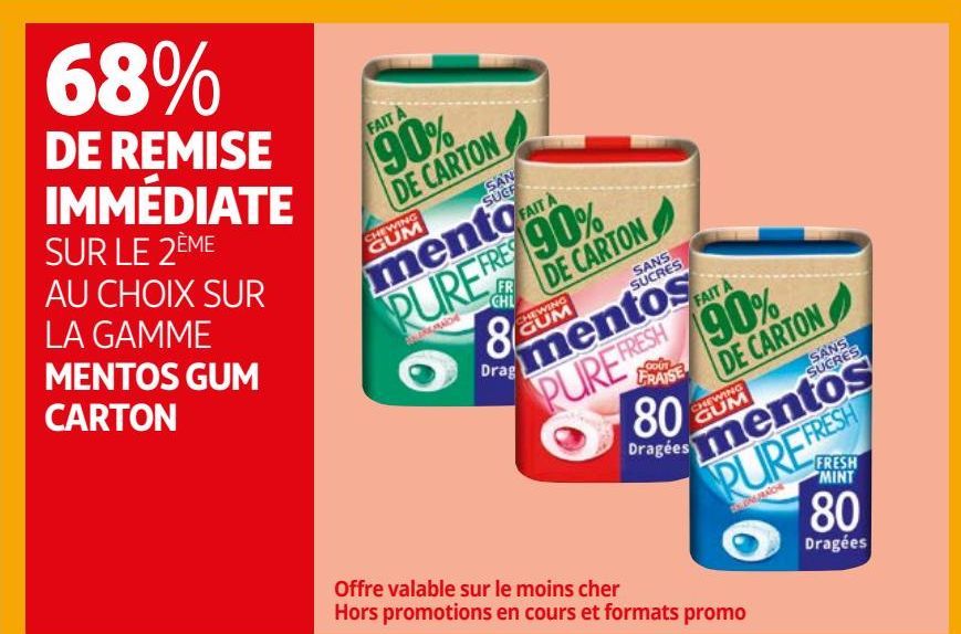 La gamme mentos gum carton