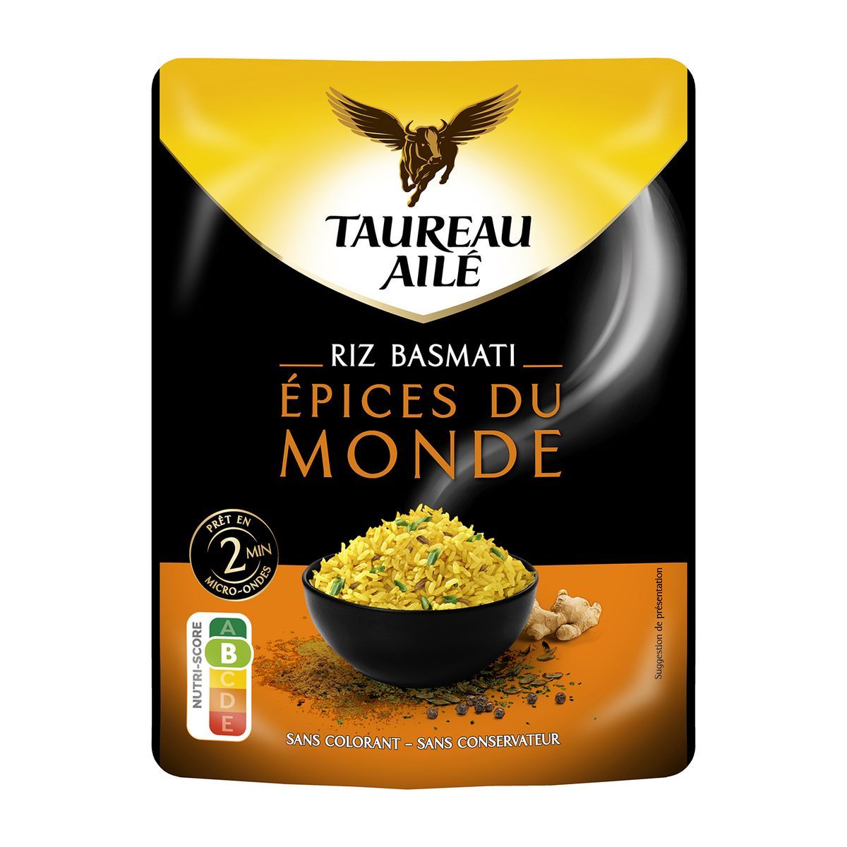 RIZ BASMATI AUX ÉPICES DU MONDE MICRO ONDABLE TAUREAU AILÉ