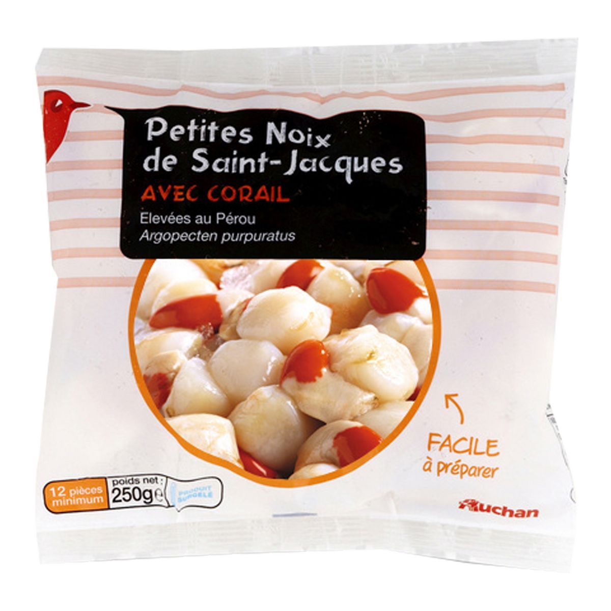 PETITES NOIX DE SAINT JACQUES AVEC CORAIL SURGELÉES AUCHAN